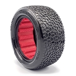 AKA 1/10 SCRIBBLE 2.2 REAR Buggy Tires w/Red Inserts- CLAY (2)