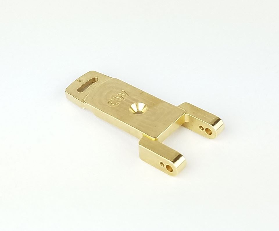 Custom Works Adjustable Rear A-Arm BRASS Outer Pivot (1)