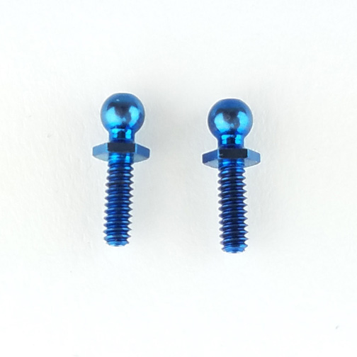Custom Works Blue Titanium Short Hex Ball Studs/Long Thread (2)