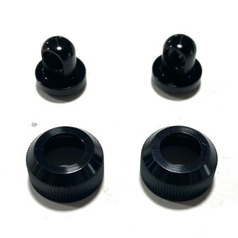 GFRP Small Bore 2pc Shock Caps (2)- BLACK