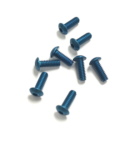 Lefthander-RC 2-56 x 1/4 Aluminum Screws (8)- BLUE
