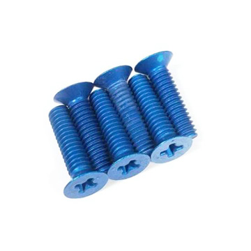 Lefthander-RC 100 Degree 8-32 x 5/8 Aluminum Screws (6)- BLUE