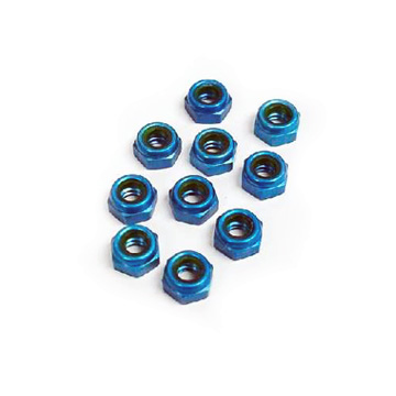 Lefthander-RC 3/16 Aluminum  4-40 Mini Lock Nuts (10) - BLUE