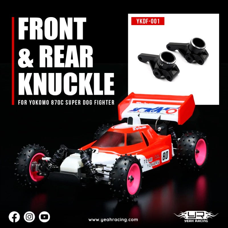 Yeah Racing Aluminum Front / Rear Knuckle For Yokomo 870C Super Dog Fighter YZ10 2023, YKDF-001BK