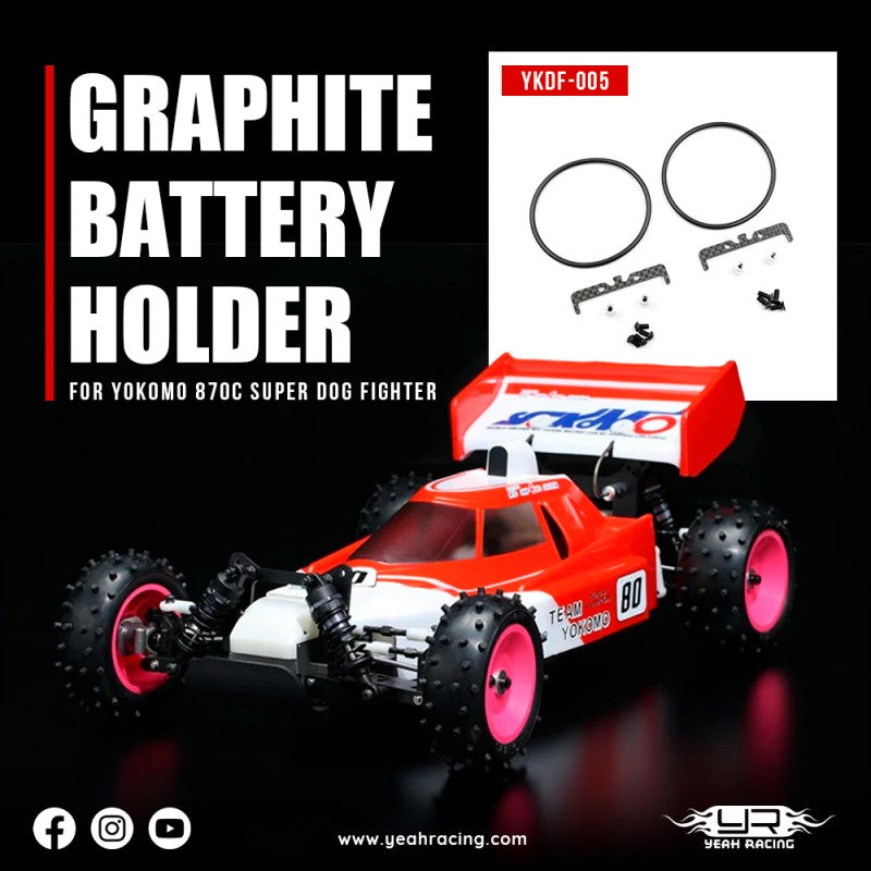 Yeah Racing Graphite Battery Holder For Yokomo 870C Super Dog Fighter YZ10 2023 YZ-W91, YKDF-005BK