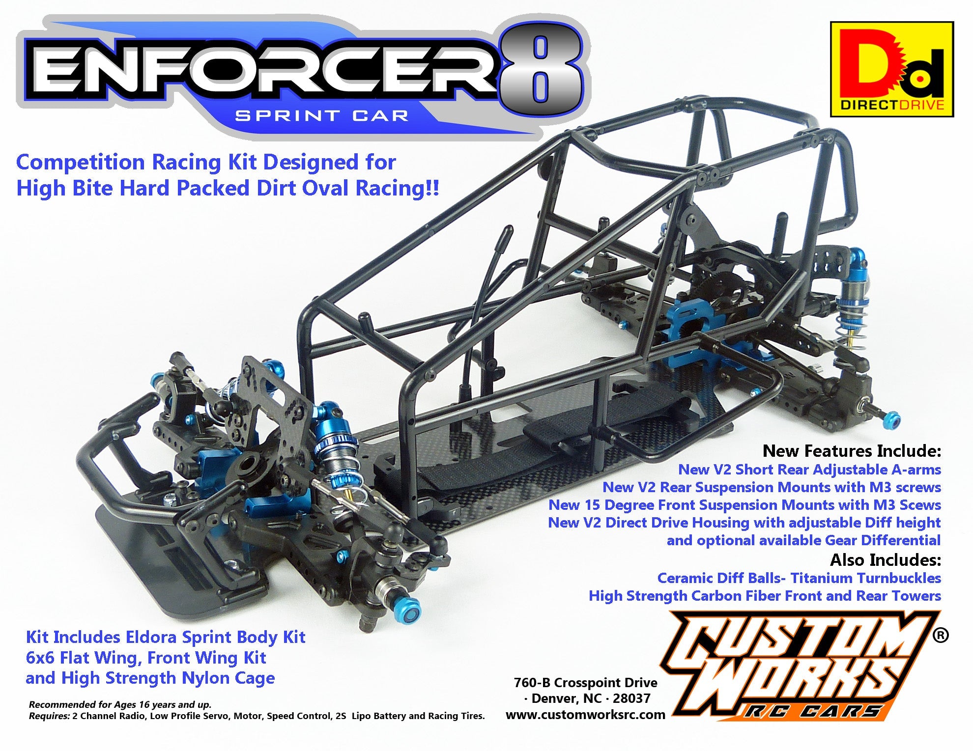 Custom Works Enforcer 8 Direct Drive Sprint Car Kit, CW-0971