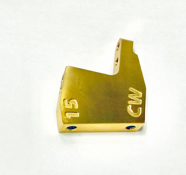 Custom Works Brass 15 Deg Front Suspension Mount 3mm Threads (1), CW-2416