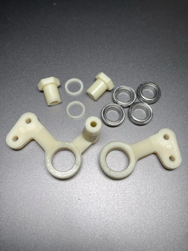 RC10 Steering Bellcranks, Worlds, with bearings, white