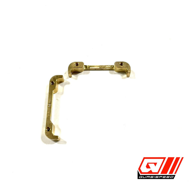 Team GFRP / Quasi Speed Metric Brass Battery Locator Mounts, fits all GFRP cars, QS-1401M