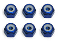 Team Associated FT Locknuts, 8-32, blue aluminum, ASC-6943