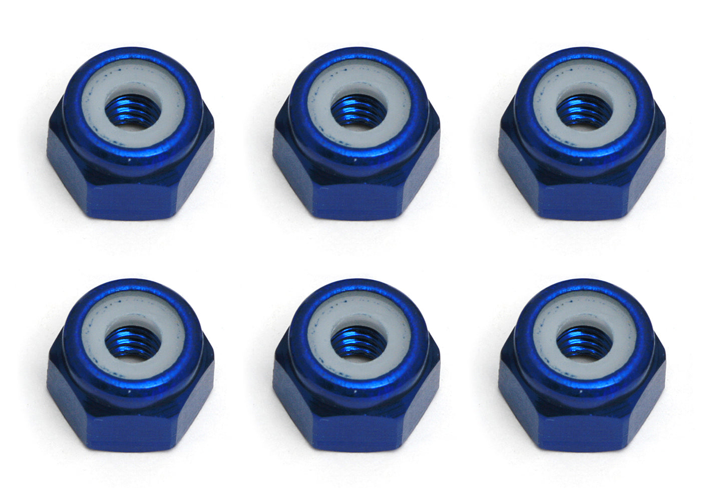 Team Associated FT Locknuts, 8-32, blue aluminum, ASC-6943