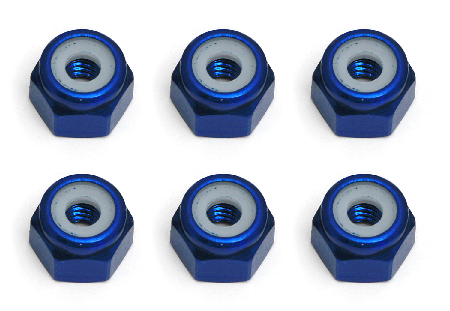 Team Associated FT Locknuts, 8-32, blue aluminum, ASC-6943