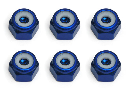 Team Associated FT Locknuts, 8-32, blue aluminum, ASC-6943