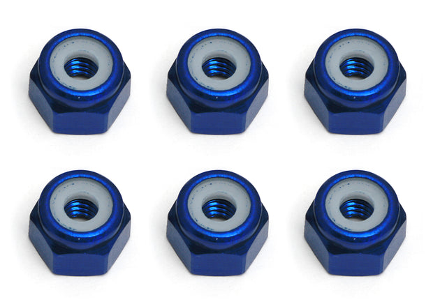 Team Associated FT Locknuts, 8-32, blue aluminum, ASC-6943