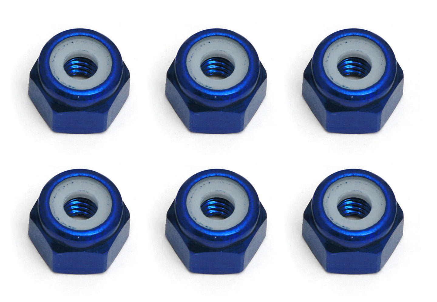 Team Associated FT Locknuts, 8-32, blue aluminum, ASC-6943