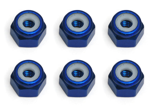 Team Associated FT Locknuts, 8-32, blue aluminum, ASC-6943