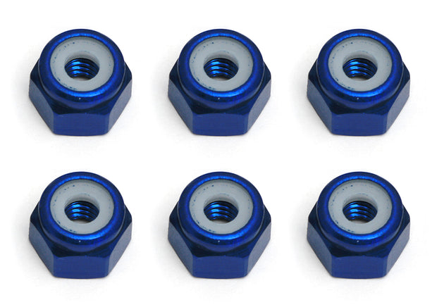 Team Associated FT Locknuts, 8-32, blue aluminum, ASC-6943