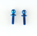Custom Works 4-40 Long Hex Ball Stud Blue Titanium (2), CW-8522