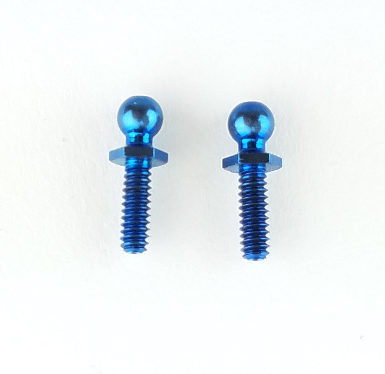 Custom Works 4-40 Long Hex Ball Stud Blue Titanium (2), CW-8522