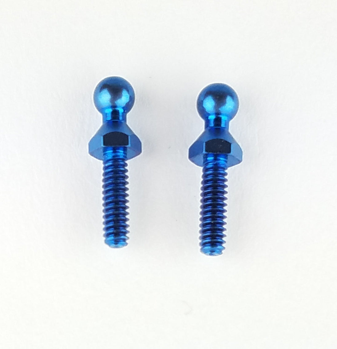 Custom Works 4-40 Tall Hex Ball Stud Blue Titanium (2), CW-8523