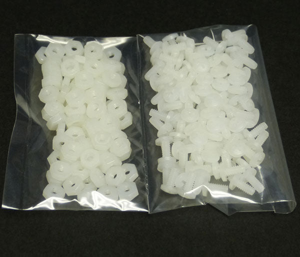 Custom Works White Nylon Screws and Nuts (100 ea.), CW-9900