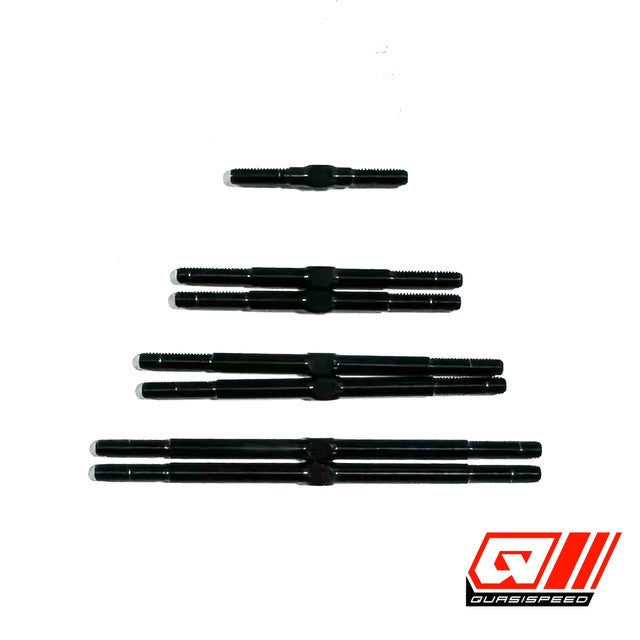 Team GFRP / Quasi Speed 2025 Hustler Black Titanium Turnbuckle Kit, QS-1204