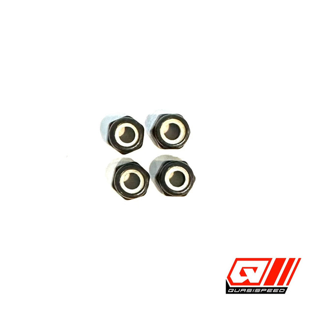 Team GFRP / Quasi Speed 4mm Locknuts Black (4) QS-6834