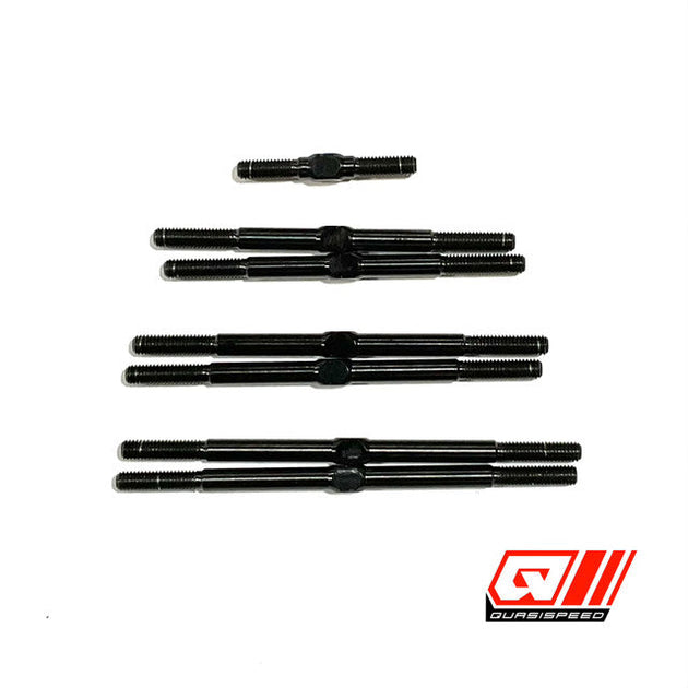 Team GFRP / Quasi Speed 2026 Assault Black Titanium Turnbuckle Kit, QS-1205
