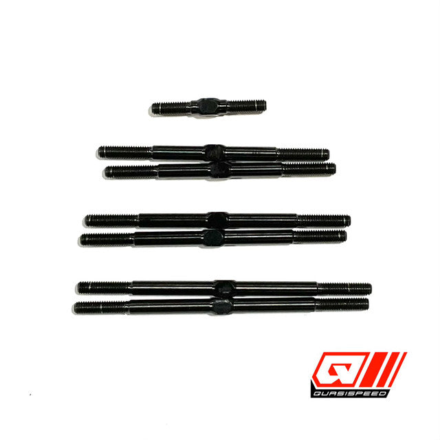 Team GFRP / Quasi Speed 2026 Assault Black Titanium Turnbuckle Kit, QS-1205