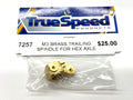 Custom Works M3 Brass Trailing Front Spindle for Hex Axle, CW-7257