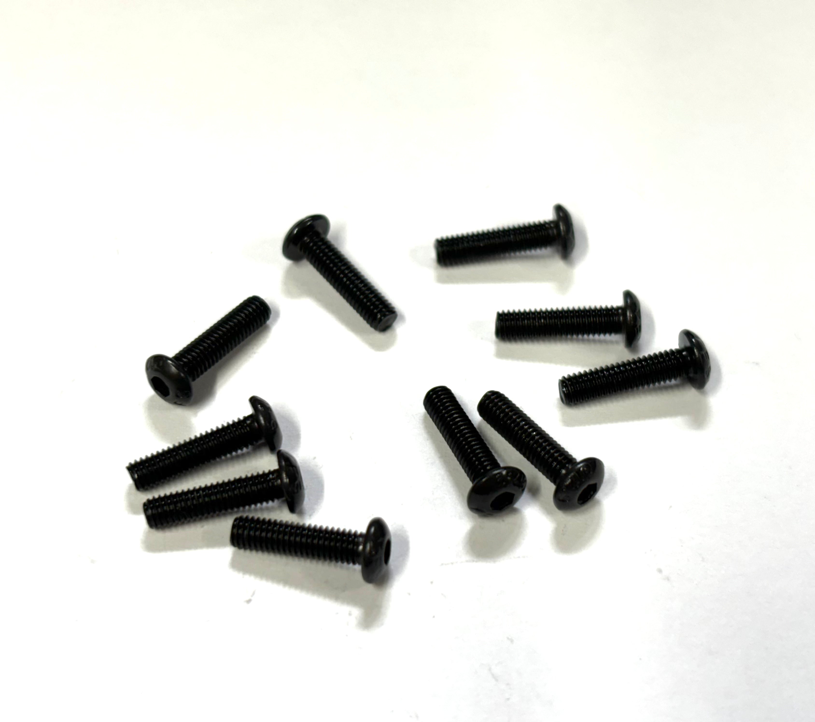 M3 x 12mm Button Head Screws (Black Steel) Set of 10, VRC-8305