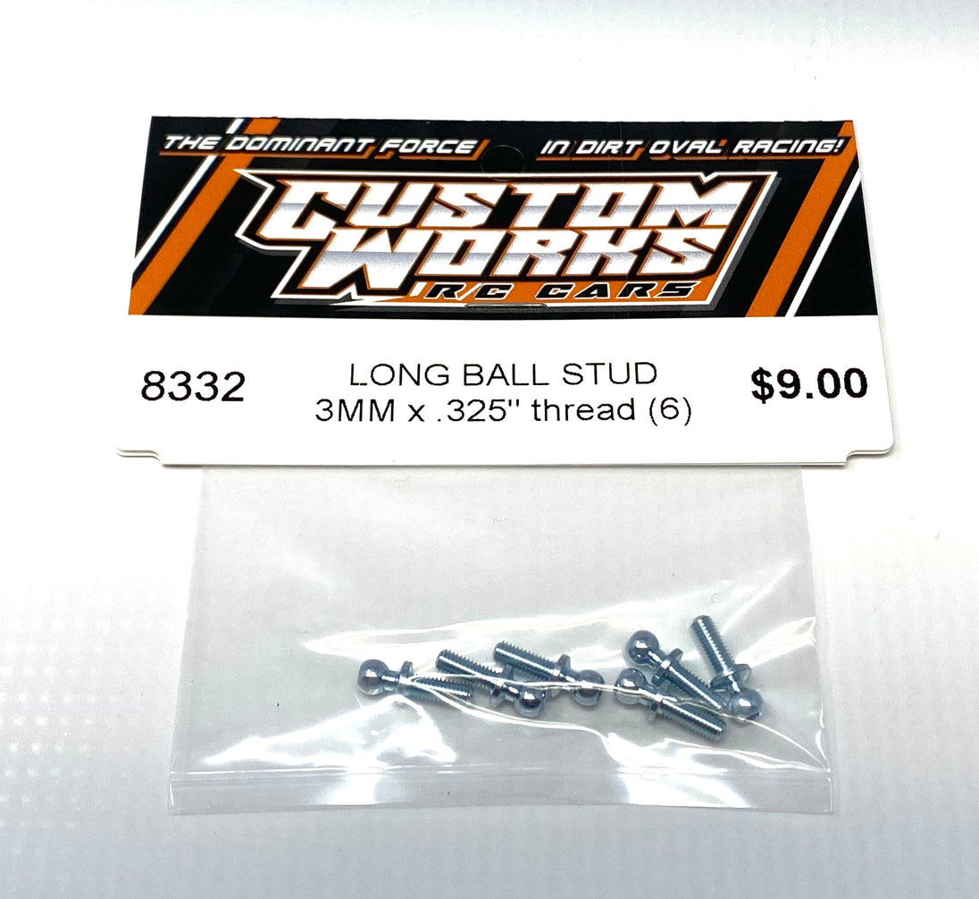 Custom Works Long Ball Stud - 3mm x 0.325" Thread (6), CW-8332