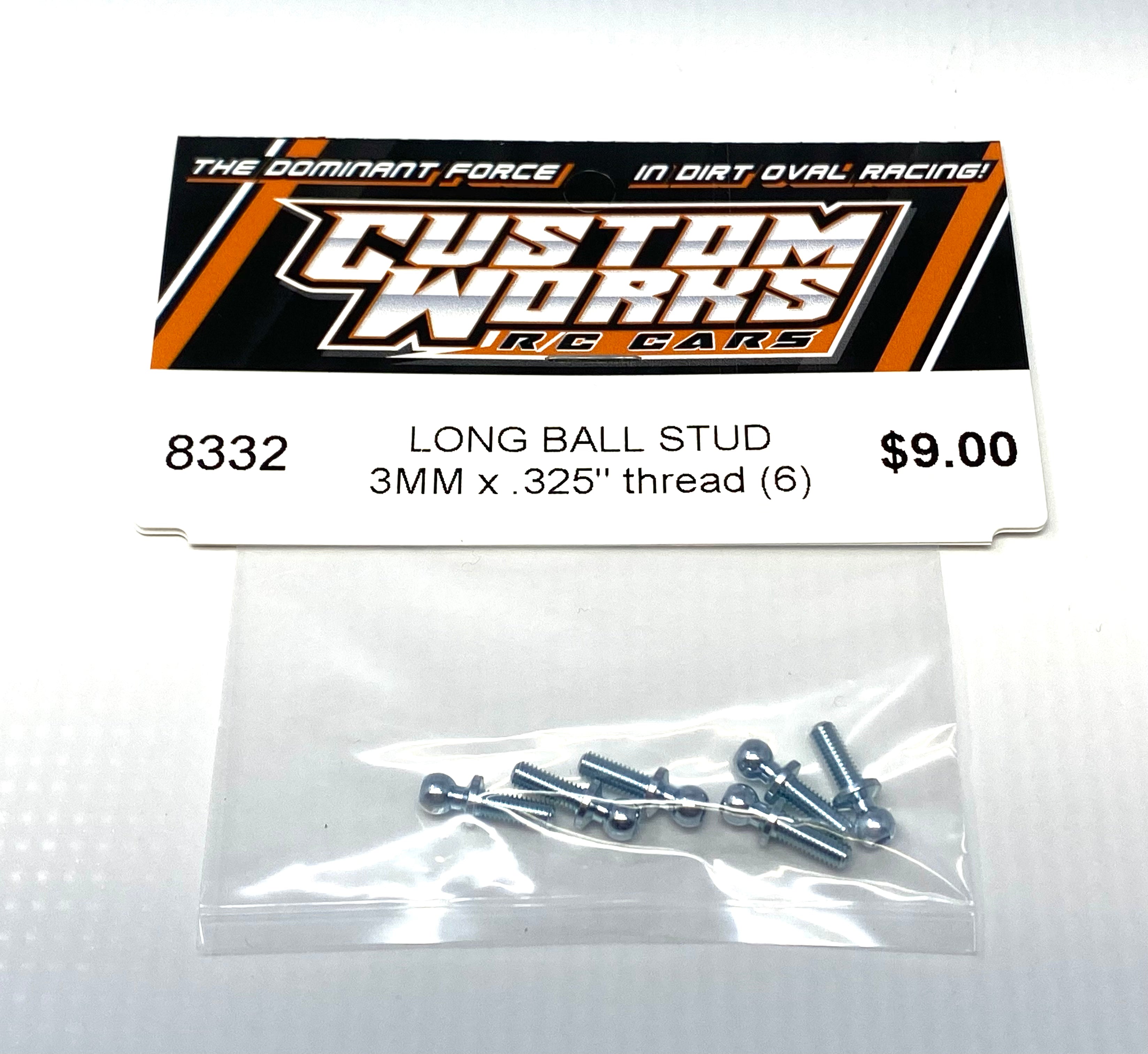 Custom Works Long Ball Stud - 3mm x 0.325" Thread (6), CW-8332