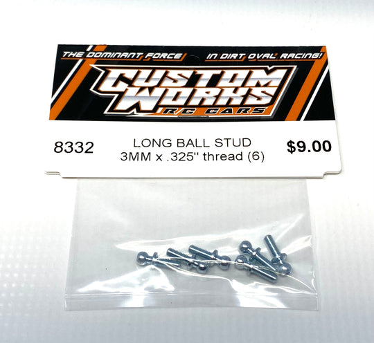 Custom Works Long Ball Stud - 3mm x 0.325" Thread (6), CW-8332