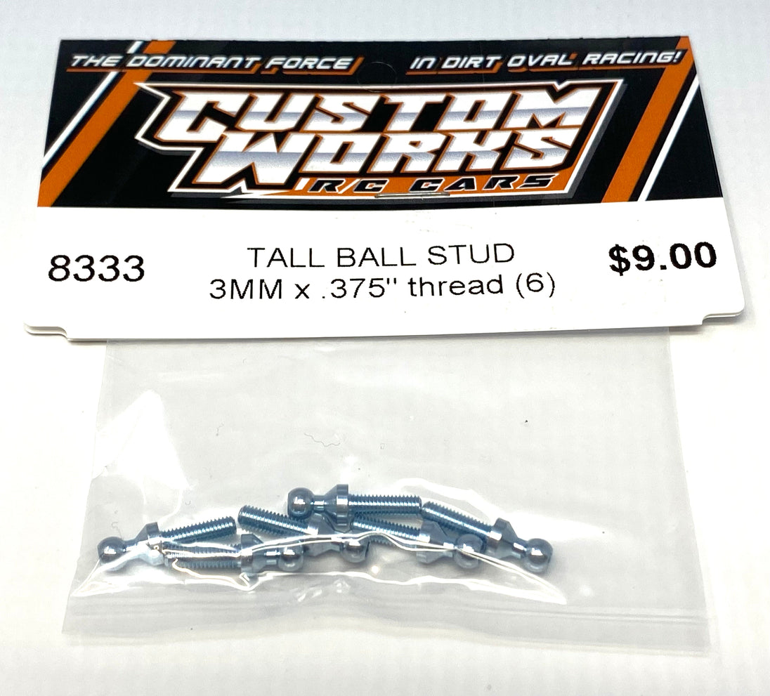 Custom Works Tall Ball Stud - 3mm x 0.375" Thread (6), CW-8333