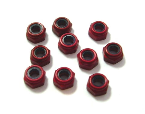 Lefthander RC 4-40 RED Mini Lock Nuts (10)