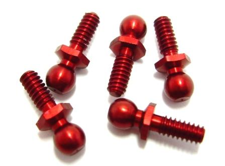 HyperDrive HD Red Aluminum Ball Studs (5)
