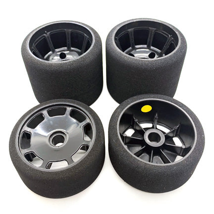 BSR Racing Tires 1/10 Pan Car Open Foam Tire Set of 4 (Yellow Left Front)