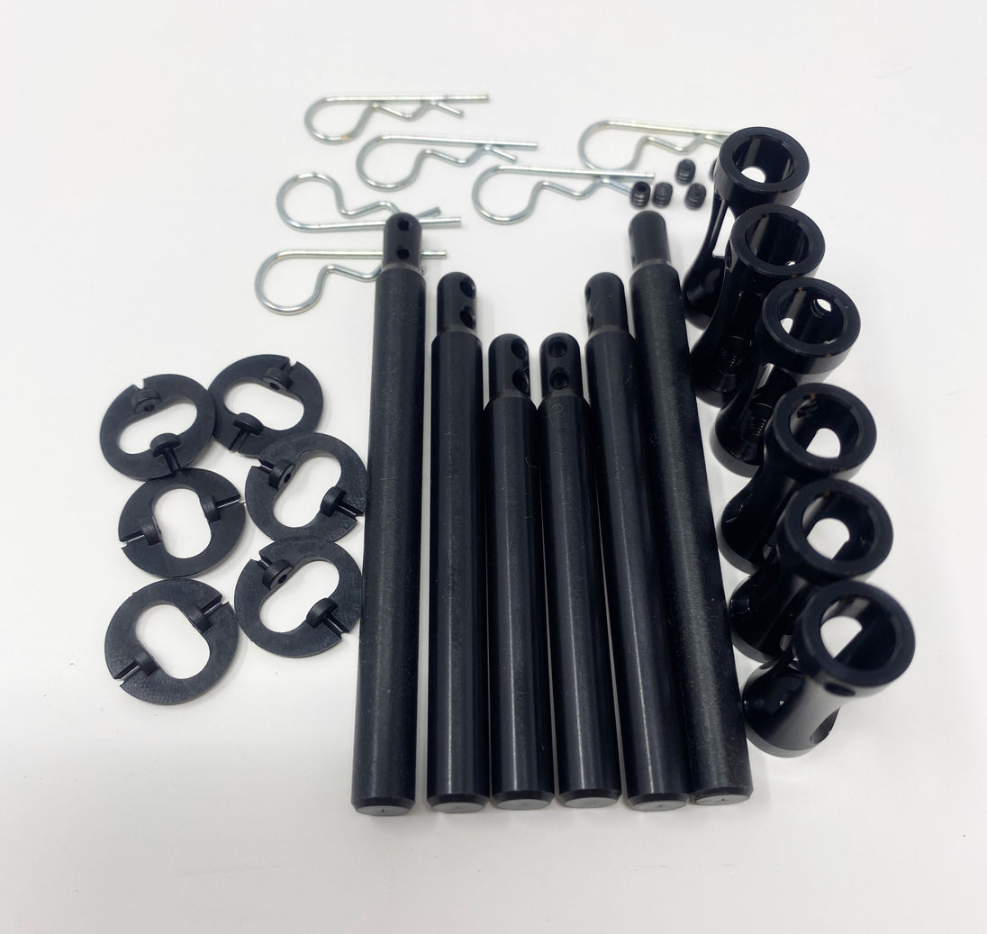 Team GFRP / Quasi Speed Dirt Oval Body Post Kit (6) Black GFR-1040BL