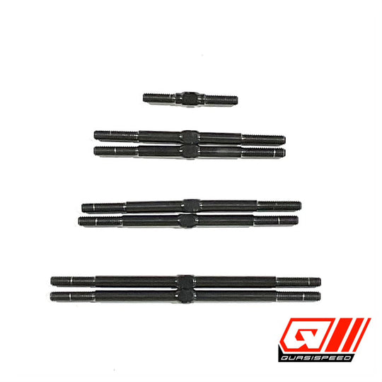 Team GFRP / Quasi Speed 2025 Weapon Black Titanium Turnbuckle Kit, QS-1201