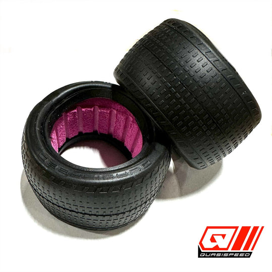 Team GFRP / Quasi Speed Rubber LOW PIN / LOW TREAD Rear Tires with Inserts (2) QS-1616