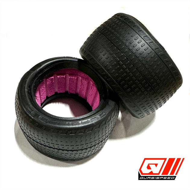 Team GFRP / Quasi Speed Rubber LOW PIN / LOW TREAD Rear Tires with Inserts (2) QS-1616