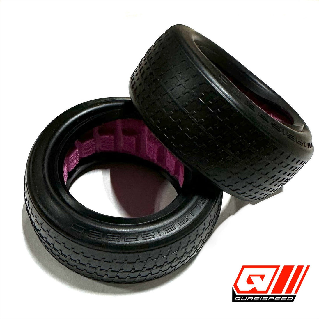 Team GFRP / Quasi Speed Rubber LOW PIN / LOW TREAD Front Tires with Inserts (2) QS-1615
