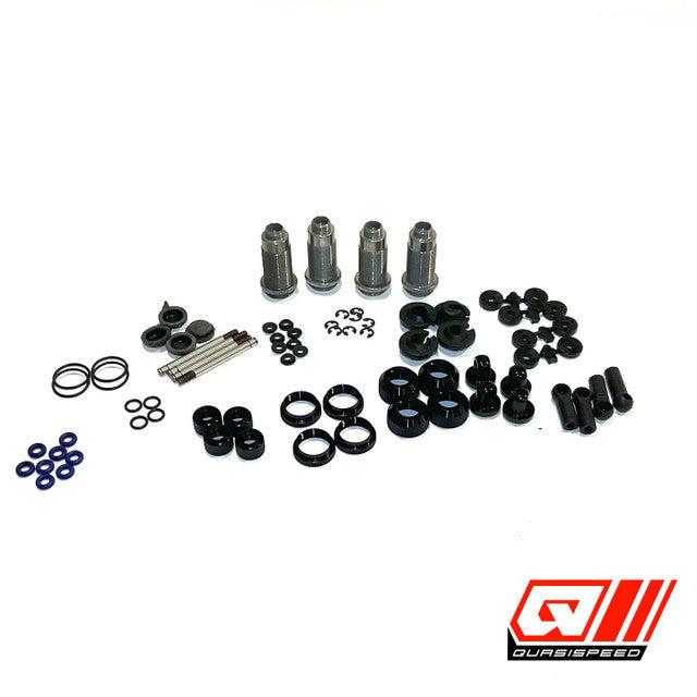 Team GFRP / Quasi Speed Small Bore V2 Loose Dirt Shock Kit (4 Long Bodies, 4 Medium Shock Shafts), QS-5109