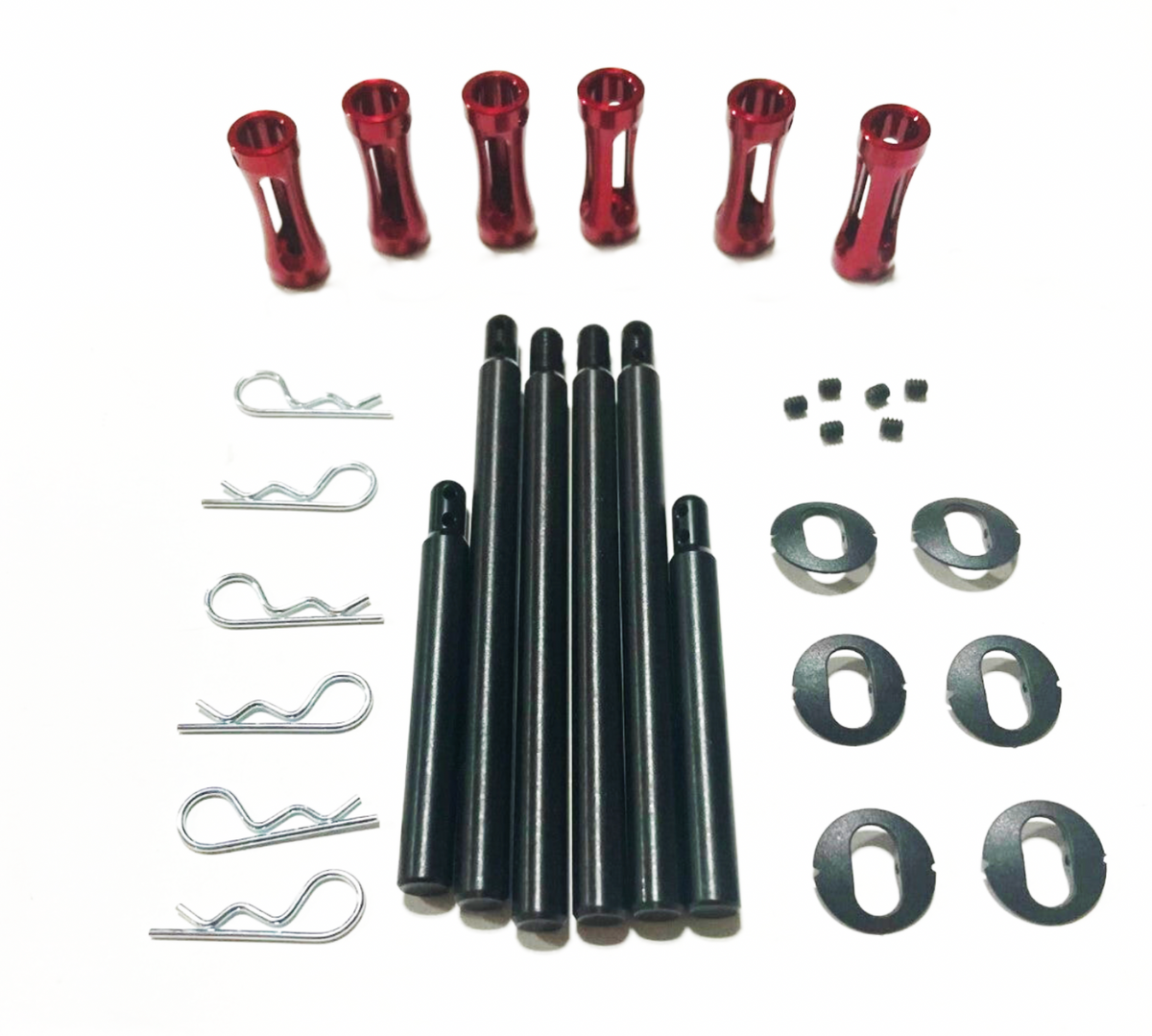 Team GFRP / Quasi Speed Dirt Oval Body Post Kit (6) Red GFR-1040RE