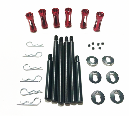 Team GFRP / Quasi Speed Dirt Oval Body Post Kit (6) Red GFR-1040RE