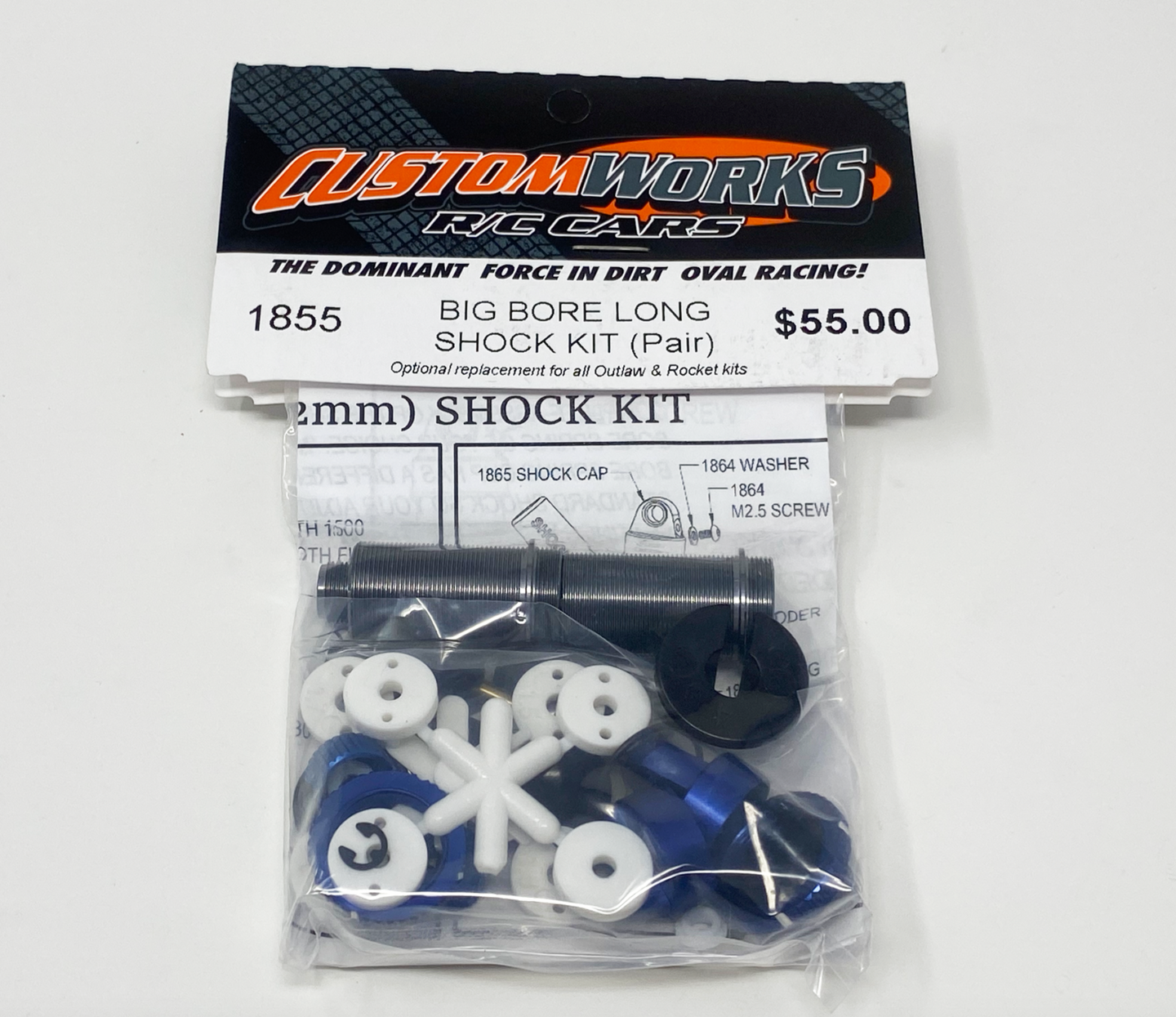 Custom Works Big Bore Shock Kit Long (pair), CW-1855