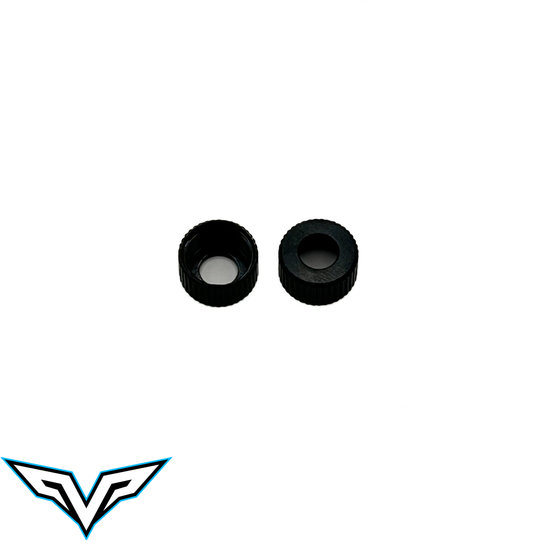Team Velocity RC Aluminum Shock Bottom Caps - Black (2), VEL-50400