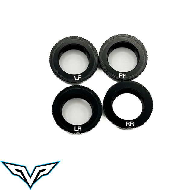 Team Velocity RC Small Bore Aluminum Spring Collar for Big/Small Bore Springs (4), VEL-50500