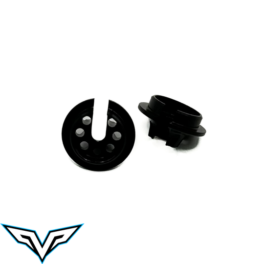 Team Velocity RC Small Bore Aluminum Spring Cups Tall - Black (2)